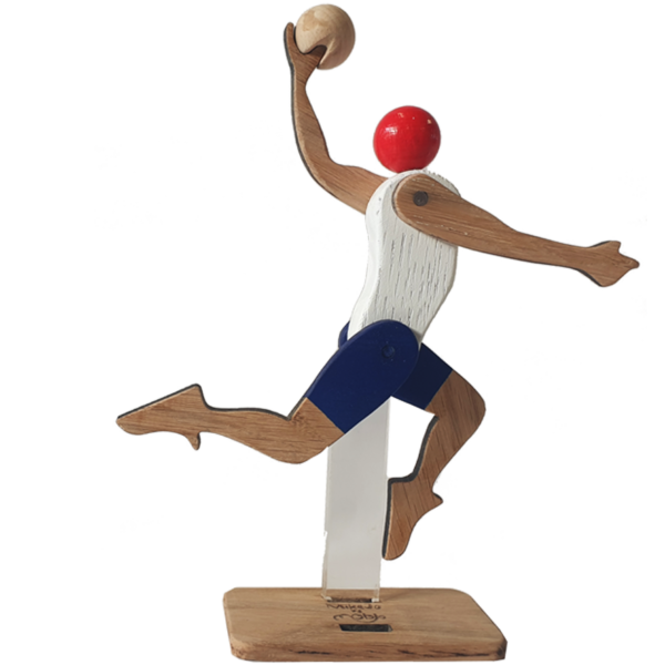 Figurine de basketteur articulé en bois fait main